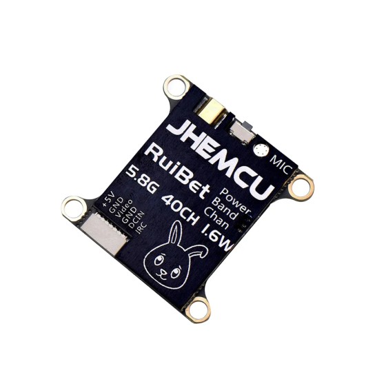 Original JHEMCU RuiBet Tran-3016W 5.8G 40CH 1.6W PitMode Adjustable VTX Built-in Microphone 2-6S 30X30mm Long Range for RC Drone